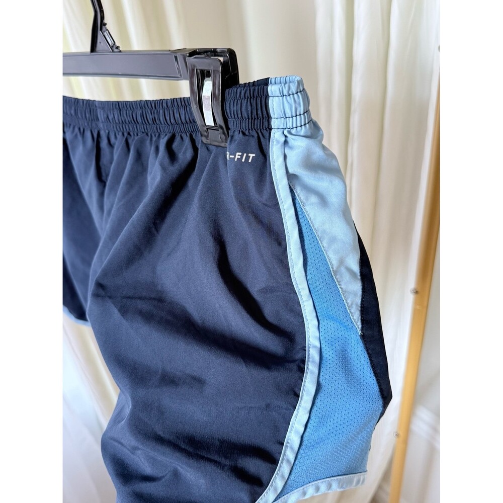 Nike Navy Running Shorts with Light Blue Trim - Picture 3 of 5